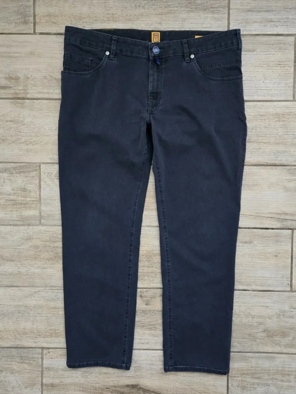 Meyer M5 Slim Chino Pants Mens Faded Navy Blue 38W 34L